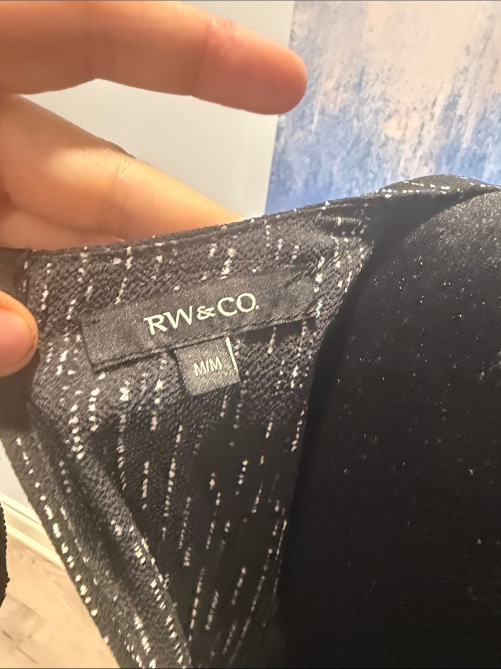 Buy 2 for 20$✌🏻 RW&CO. Black Short-Sleeve Shimmer Knit Tee - Picture 7 of 7